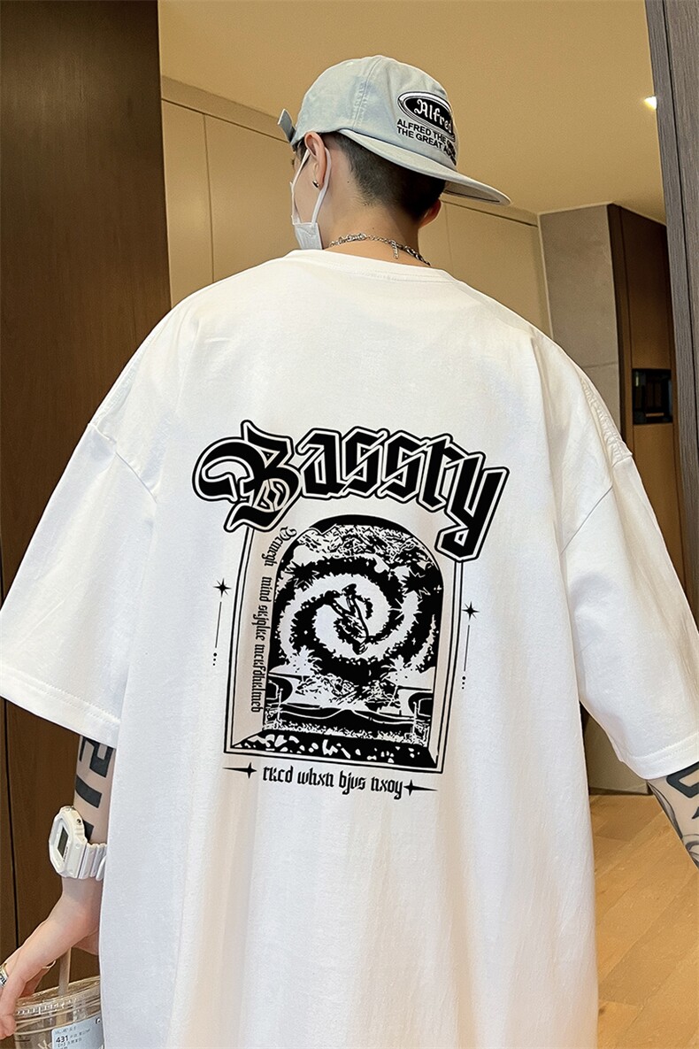 量大优可提供视频2024夏季新美式短袖T恤D223A-T24127-P18,男装T恤,电商019-1