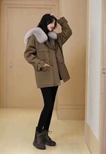 狐狸毛派克服，其它，贻思茗