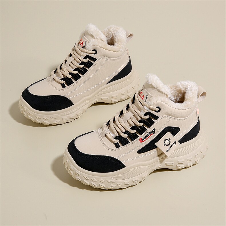 冬季加绒保暖厚底棉鞋女韩版高帮ins潮学生休闲运动女鞋,女鞋休闲鞋,电商A223