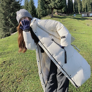 白色超好看羽绒服女冬季2024韩系温柔过膝加厚90白鸭绒外套