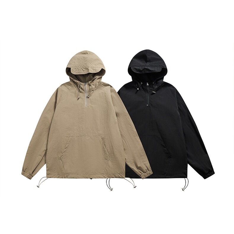 22SS套头带帽半拉链冲锋衣夹克615-WT150-P90.控115，男装夹克，星座702-1