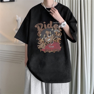 麂皮绒圆领休闲夏季短袖T恤男清凉RT3068-P28控48图片