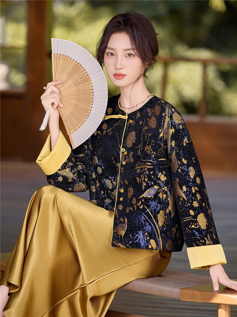 9759时尚复古新中式盘扣外套,女装短外套,罗得堡