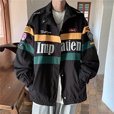 2026春装复古机车服ins潮牌情侣夹克外套撞色上衣H806P108男，男装夹克，电商A341