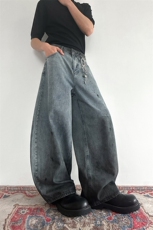 903-AK037-特P58【S-3XL】做旧脏弯刀牛仔裤2，男装牛仔裤，星座903