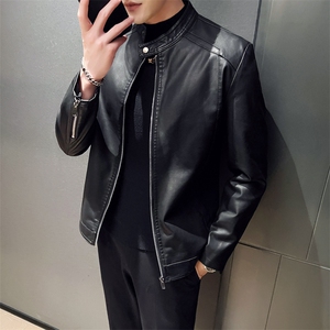 秋冬社会小伙PU皮衣男生机车皮夹克帅气外套LE603-常规P85加绒P93图片