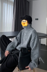 网图慎用高品质820g可翻高领老钱风长袖毛衣男MY123-特P65控118，男装针织衫/毛衣，电商A001-1