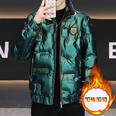 1018-MY923-P95重磅棉衣男韩版潮流短款羽绒棉服亮面高级感立领，男装棉衣，星座1018