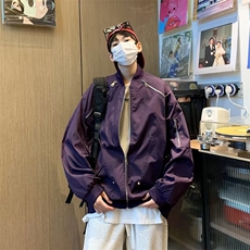 美式棒球服夹克男拉链个性高街帅2023秋冬季新款ins外套W5398-P65，男装夹克，星座412-3