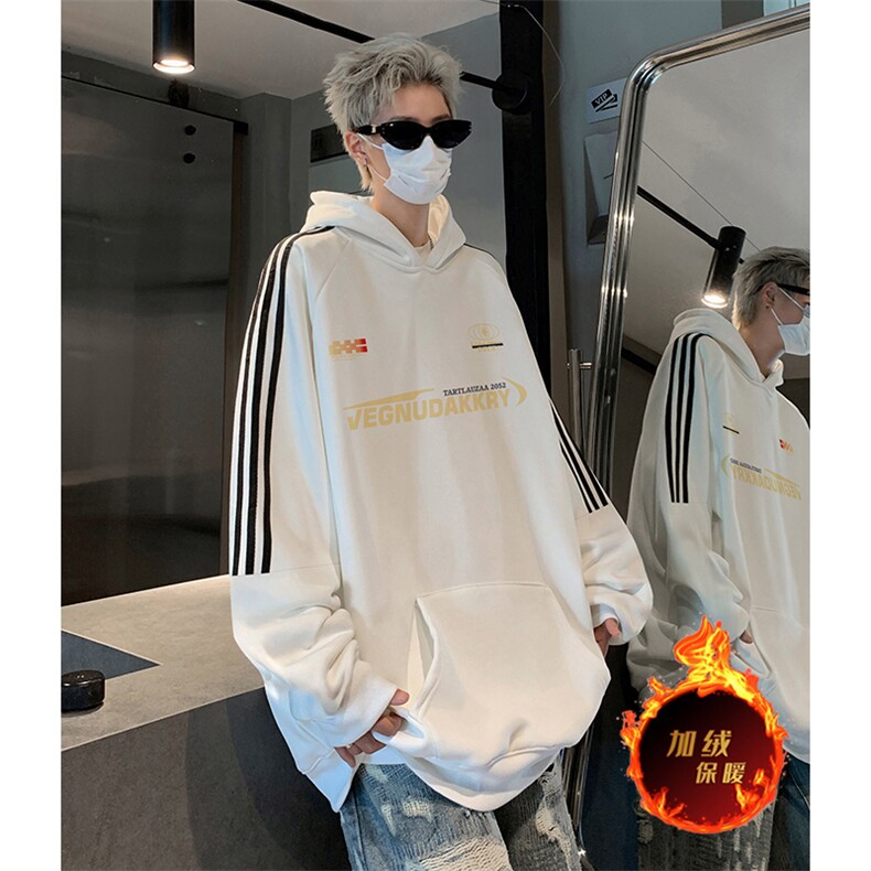 抖音得物供货提供视频秋冬重磅美式宽松织带连帽卫衣0412,男装卫衣,电商A486
