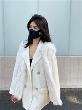 冬季新款两件套皮草羊绒外套，女装皮草，邱小姐