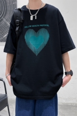 T恤潮流圆领男港风印花2024夏季新款短袖时尚A161-T0020-P25，男装T恤，电商A161-2