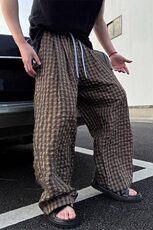 夏季2025新款男士百搭休闲裤韩版肌理感青少年潮流休闲直筒格，男装休闲裤，星座218-1（原230）