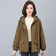 2023年冬季时尚潮流休闲加绒加厚派克服，女装派克服，独衣靓