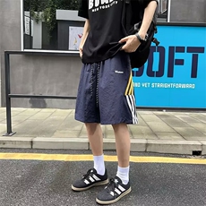 冰丝短裤男款夏季薄款透气宽松运动休闲中裤子男士条纹速干五分裤，男装牛仔裤，四季星座505