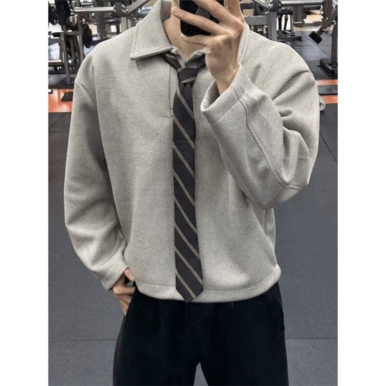 网图老钱风cleanfit长袖polo衫W1991/特P45（含领带）,男装卫衣,电商B350