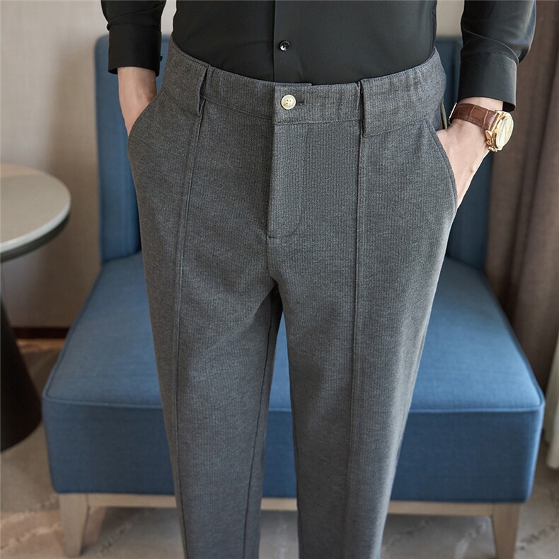 K307-P65抖音小志家同款秋冬毛呢裤子后腰带松紧29-38码，男装休闲裤，电商A211