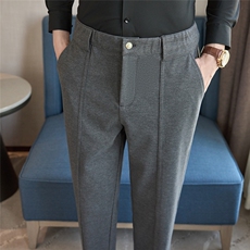 K307-P65抖音小志家同款秋冬毛呢裤子后腰带松紧29-38码，男装休闲裤，电商A211