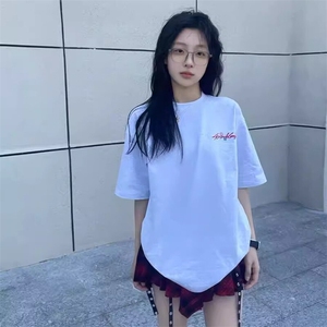 万针全刺绣工艺抖音得物高品质260克重磅纯棉双纱美式高街短袖T恤图片
