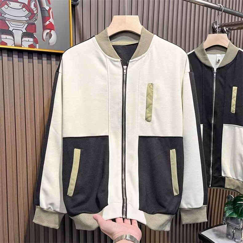 秋季新款男士棒球服拼接时尚夹克潮流宽松百搭情侣款美式外套,男装夹克,星座1013