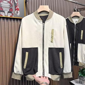 秋季新款男士棒球服拼接时尚夹克潮流宽松百搭情侣款美式外套图片