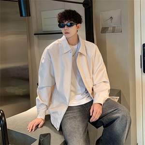咖色皮夹克男士春秋季美式复古cleanfit机车pu皮外套高级感棒球服图片