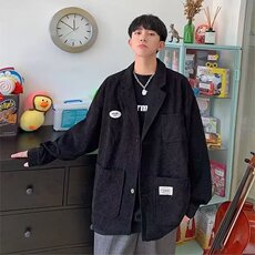日系潮流气质新款灯芯绒西装外套文艺流行原宿百搭时尚慵懒，男装西服套装，星座1210-1