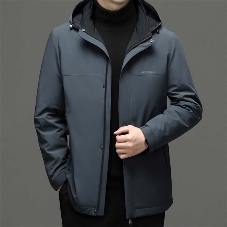 羽绒服男新款中年男士冬季加厚保暖白鸭绒服爸爸装商务休闲外套,男装羽绒服,电商B212（原钱塘6029）
