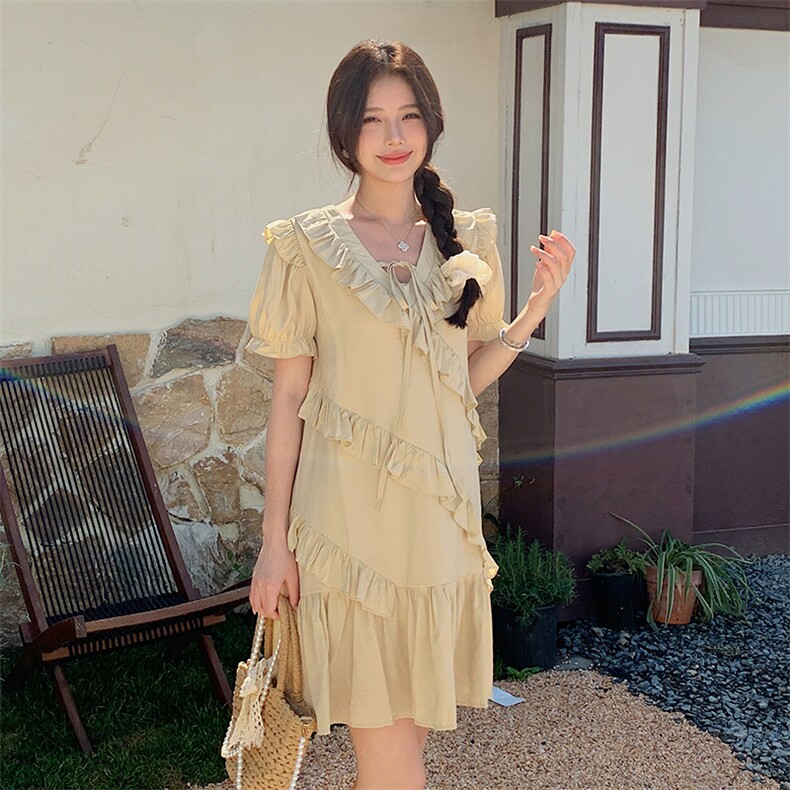 夏季新品 设计感甜美荷叶连衣裙2C285 1805 P120 K178图片