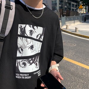 夏季潮牌短袖男卡通印花五分袖体恤宽松t恤圆领打底1008-T176-p28图片