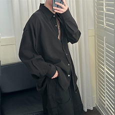 初秋新款-痞帅高品质长袖衬衫男宽松休闲上衣A351-AC25618-特批65，男装衬衫，电商A351