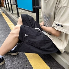 夏季新款美式短裤男潮牌薄款设计感小众宽松大码运动休闲五分裤子，男装牛仔裤，四季星座505