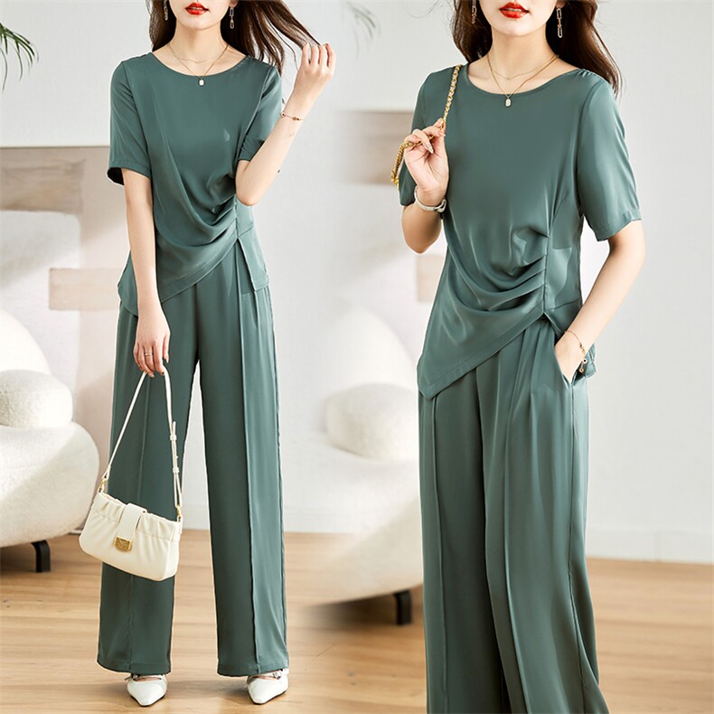 （现货）恋慕依尚夏装新款醋酸两件套裤，女装套装/套裙，恋慕依尚