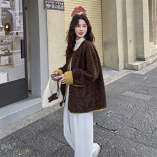 新款撞色包边皮毛一体2C110-H9797-P175-K258，女装皮草，2C110