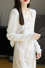 四平空调衫披肩2024年夏季长袖纯色针织衫，女装针织衫/毛衣，朝思羊绒