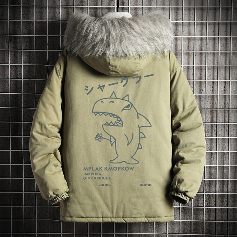 MM48092-P130冬季大毛领衣男士大码加厚袄男服网格挂拍,男装棉衣,电商A040A