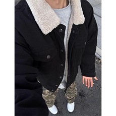 现货加绒牛仔棉服男冬季棉衣外套羊羔绒翻领夹克毛领MY1089-P110，男装夹克，星座1103-3