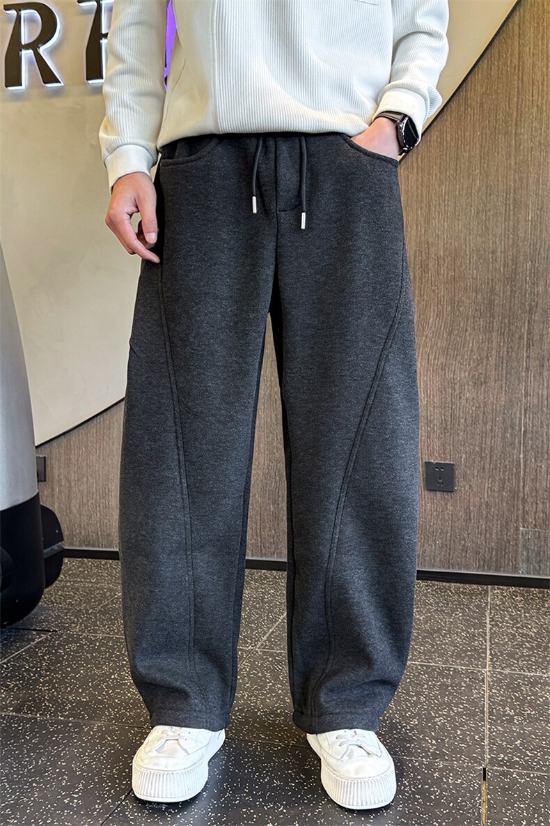 K161-P78控108新款加绒加厚卫裤设计感解构裤子秋冬直筒男裤潮流,男装休闲裤,星座102A（原电商D309-1）