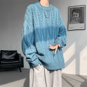 8XL-M麻花毛衣男宽松大码慵懒风情侣圆领针织衫线衣外套MY1512P65
