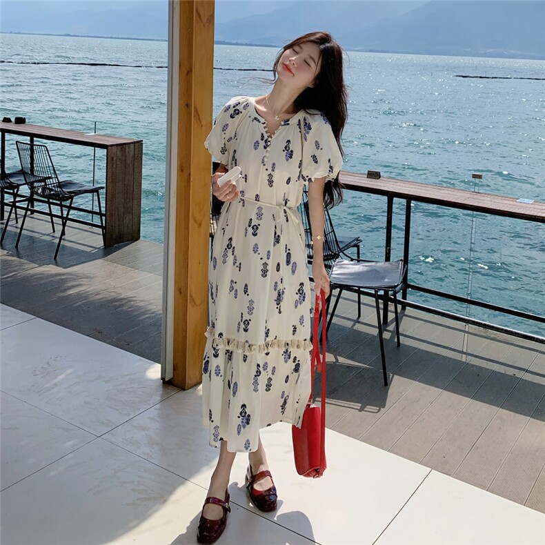 现货210-3263-P135-K198新款碎花温柔风连衣裙,女装连衣裙,浙宝210（原浙宝191）