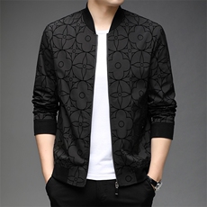 夹克立领新款休闲潮流男外套中年爸爸装宽松上衣HPNJK21158-P155，男装夹克，电商B212（原钱塘6029）