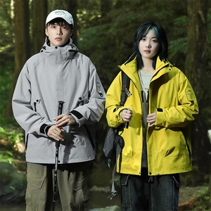 三合一情侣冲锋衣男石墨烯内里户外三防摇粒绒冲锋夹克-P128图片