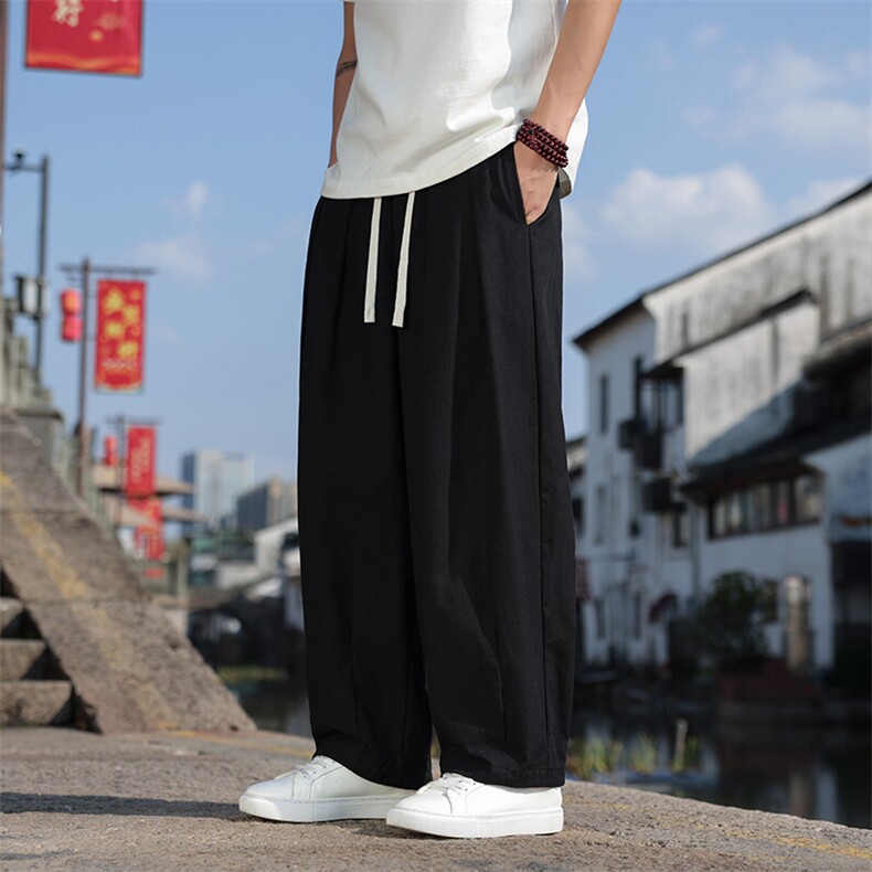 2025春夏季新款棉麻休闲裤子男大码风哈伦长裤K600-P65,男装休闲裤,星座313B-4（原星座309A-1）