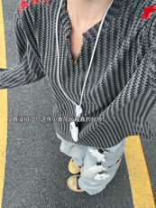 XZ809A/SYR35/P35/控58雪尼尔小香风绣花人民万岁V领长袖卫衣，男装卫衣，星座809A(原222-1)