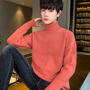 Tim-MY716男士毛衣韩版高领长袖打底男装线衣宽松针织衫外套图片