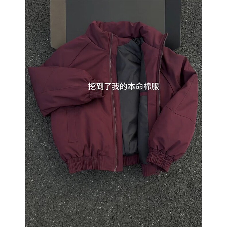 现货美式高街休闲棉衣夹克三防立领纯色户外工装加厚棉服外套,男装夹克,电商A486