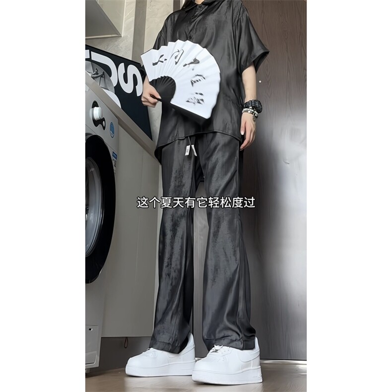 极光冰丝休闲裤薄款可变色垂感直筒裤XK189-P30 衬衫CS188-P30图片