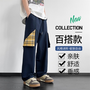 多口袋工装直筒休闲裤子男2025春秋季新款宽松运动图片