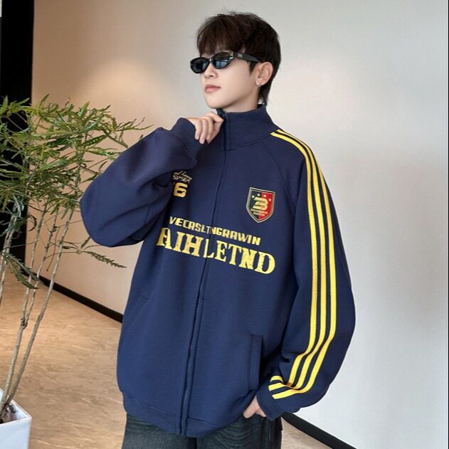 美式卫衣外套男初秋2024秋冬新款宽松春秋翻领开衫WY73/P50,女装短外套,星座506