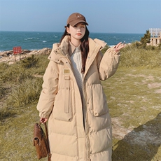 中长款小个子羽绒棉服女冬新款学院风韩版宽松棉衣外套加厚面包服，女装棉衣/棉服，2B218
